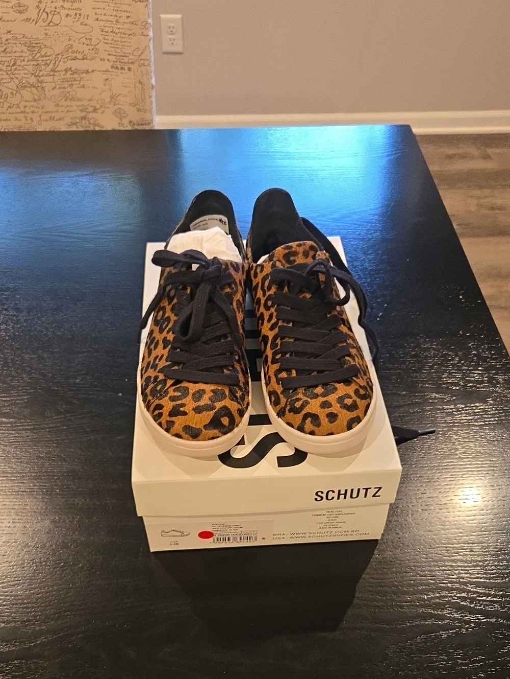 EUC! Schutz Animal Print Calf Hair Sneakers 5.5